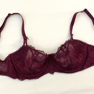 Maroon, lace bra